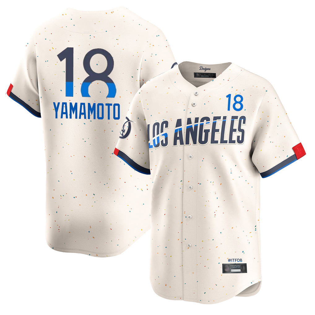 LA.Dodgers #18 Yoshinobu Yamamoto Player Cream City Connect Limited Home Jdoa Stitched Jerseys