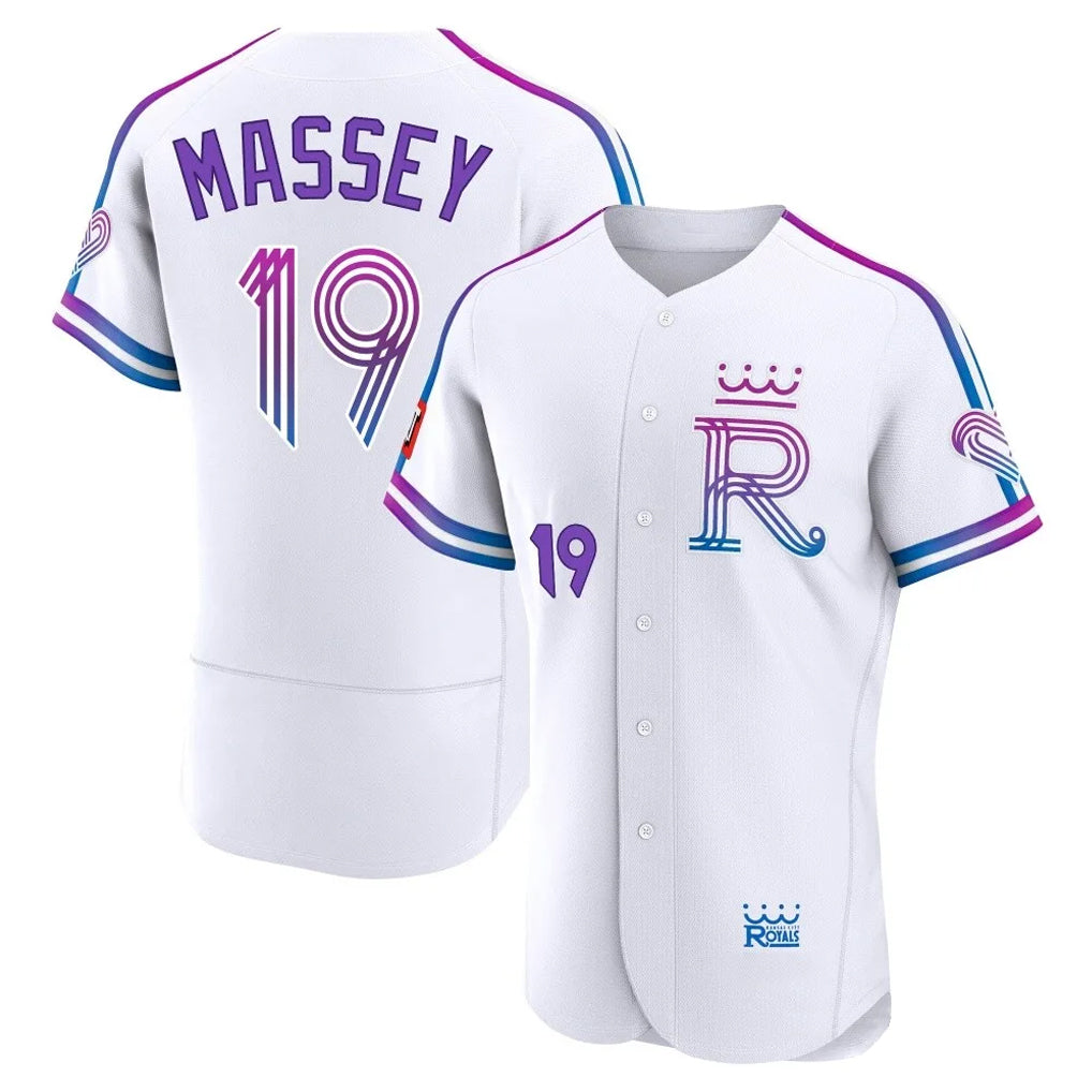 KC.Royals #19 Michael Massey Player White 2026 City Connect Limited Elite Home Jdoa Stitched Jerseys