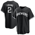 M.Brewers #2 Brice Turang Player Black Game Home Jdoa Stitched Jerseys