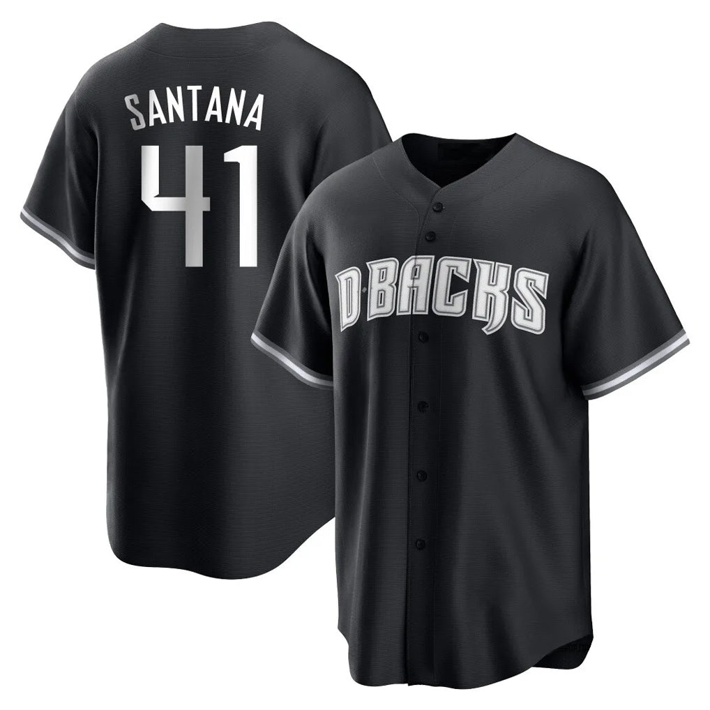 A.Diamondbacks #41 Carlos Santana Player Black Game Home Jdoa Stitched Jerseys