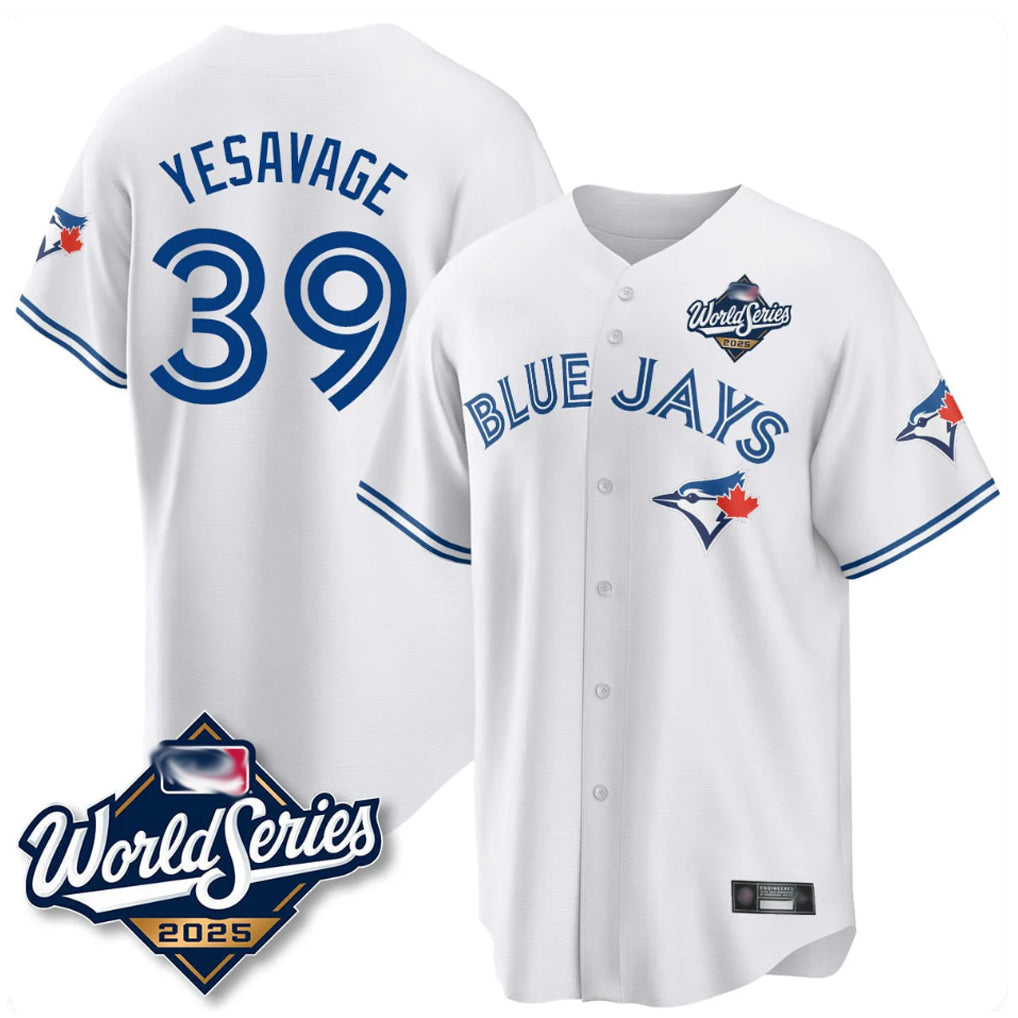 T.Blue Jays #39 Trey Yesavage Player White 2025 World Series Game All Jdoa Stitched Jerseys