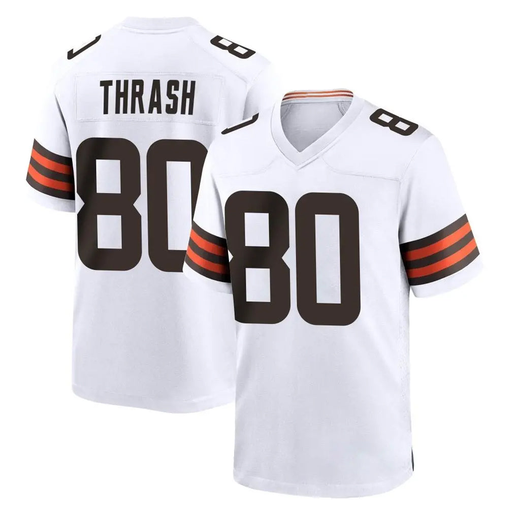 C.Browns #80 Jamari Thrash Player White Home Game Jdoa Stitched Jerseys