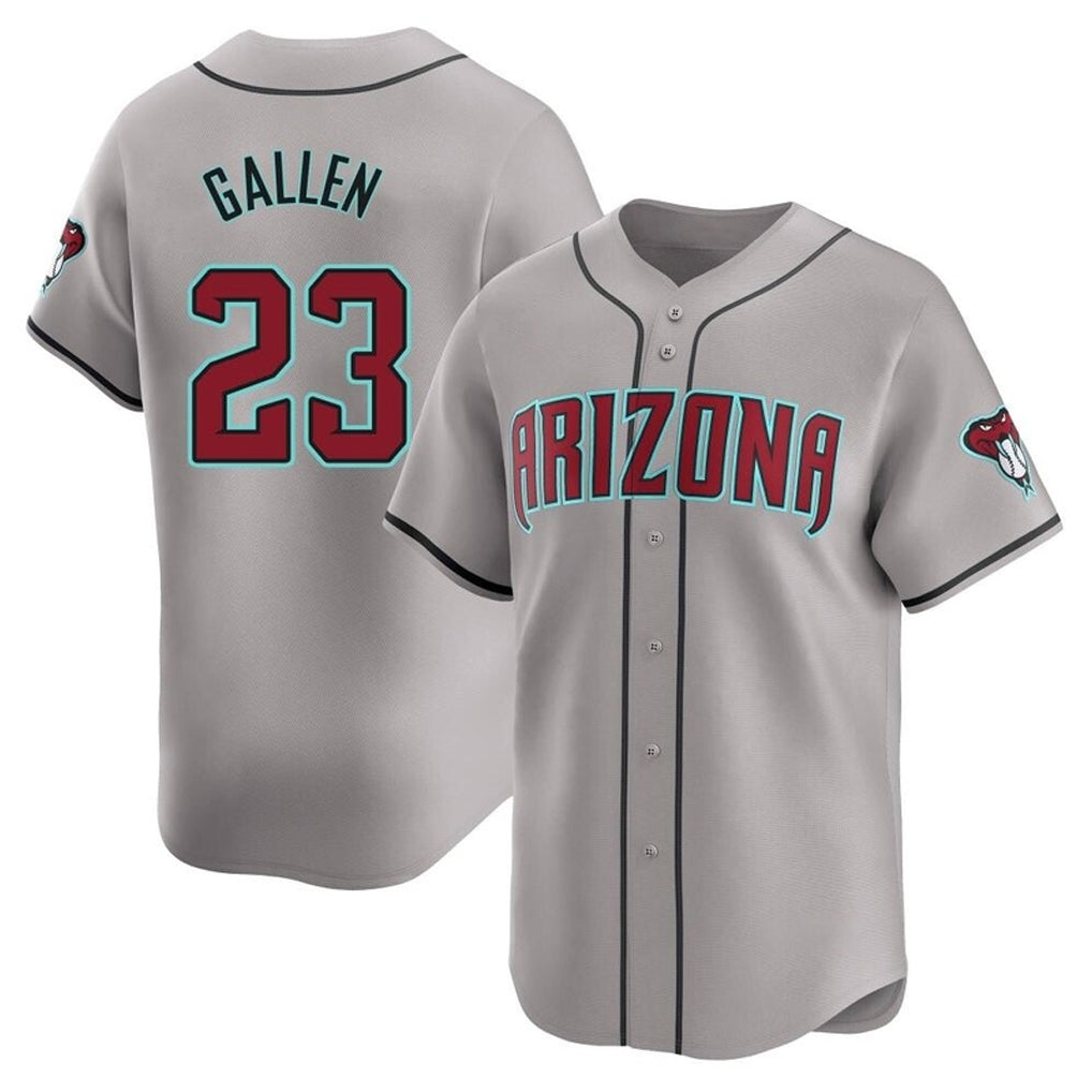 A.Diamondbacks #23 Zac Gallen Player Gray Road Limited Home Game Jdoa Stitched Jerseys