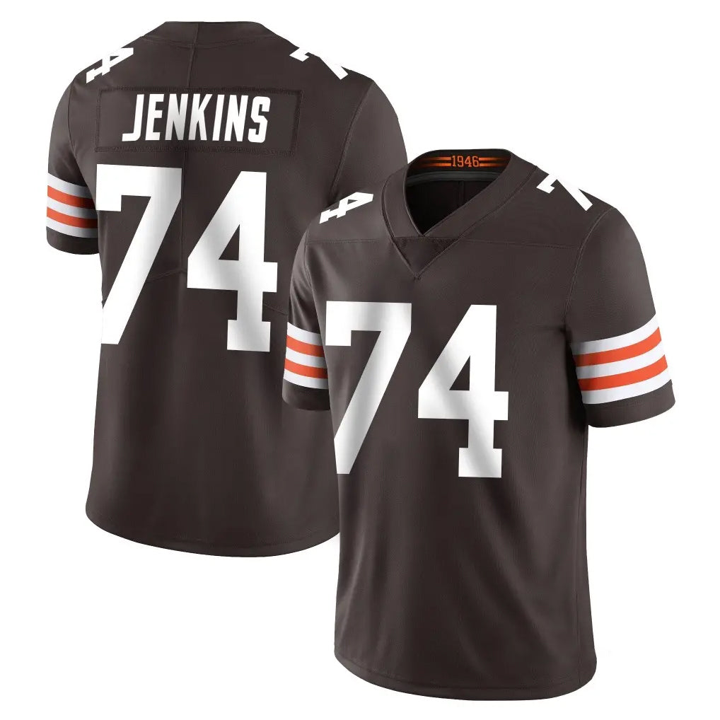 C.Browns #74 Elgton Jenkins Player Brown Color Vapor Untouchable Limited Home Game Jdoa Stitched Jerseys