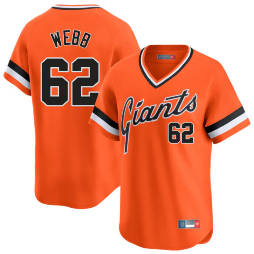 SF.Giants #62 Logan Webb Player Orange Home Game T-shirt Jdoa Stitched Jerseys