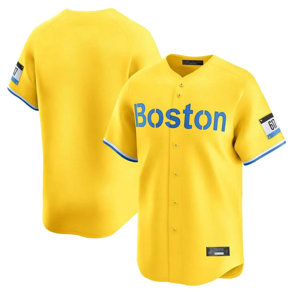 B.Red Sox ## Red Sox Blank Player Yellow Limited Home Game Jdoa Stitched Jerseys