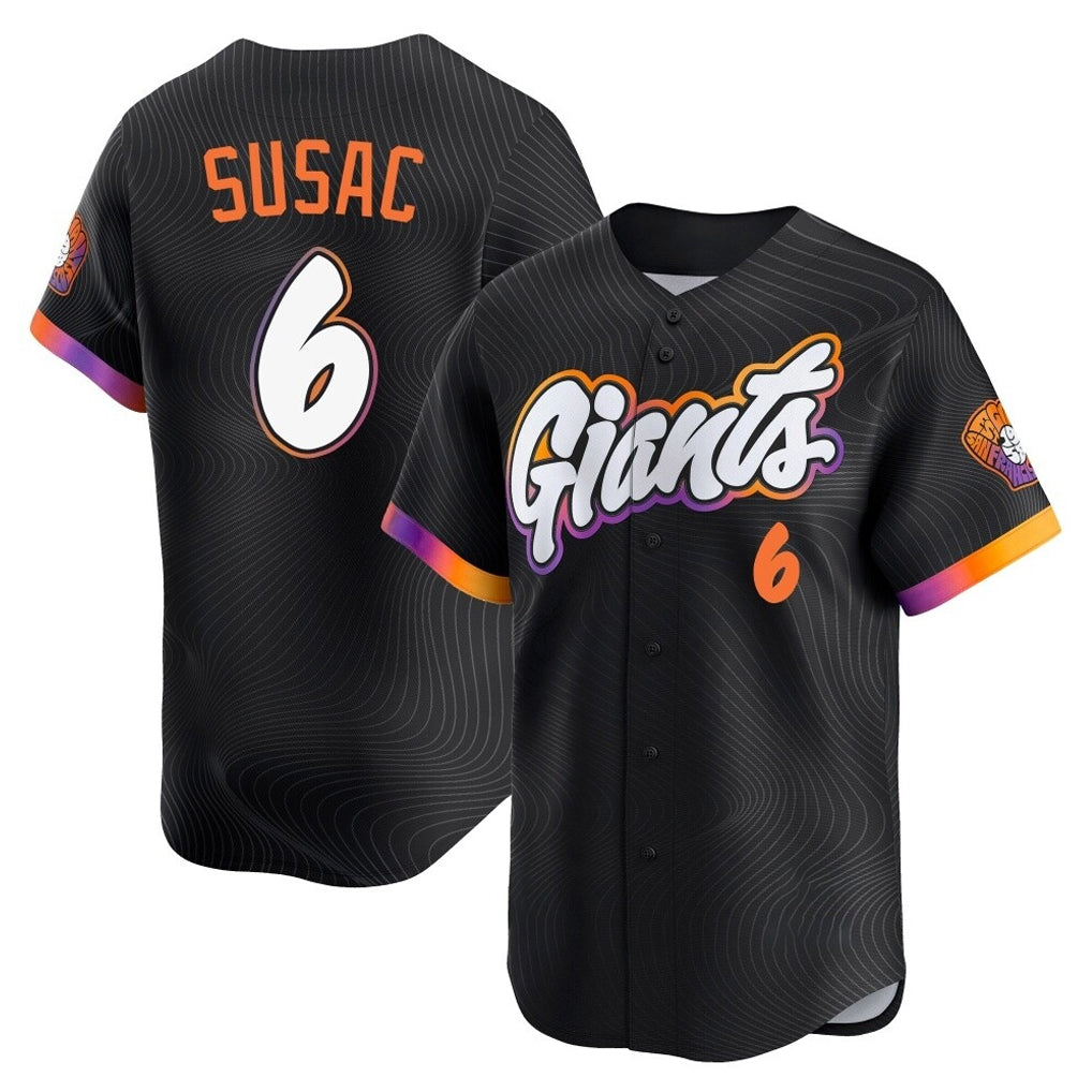 SF.Giants #6 Daniel Susac Player Black 2025 City Connect Home Limited Jdoa Stitched Jerseys