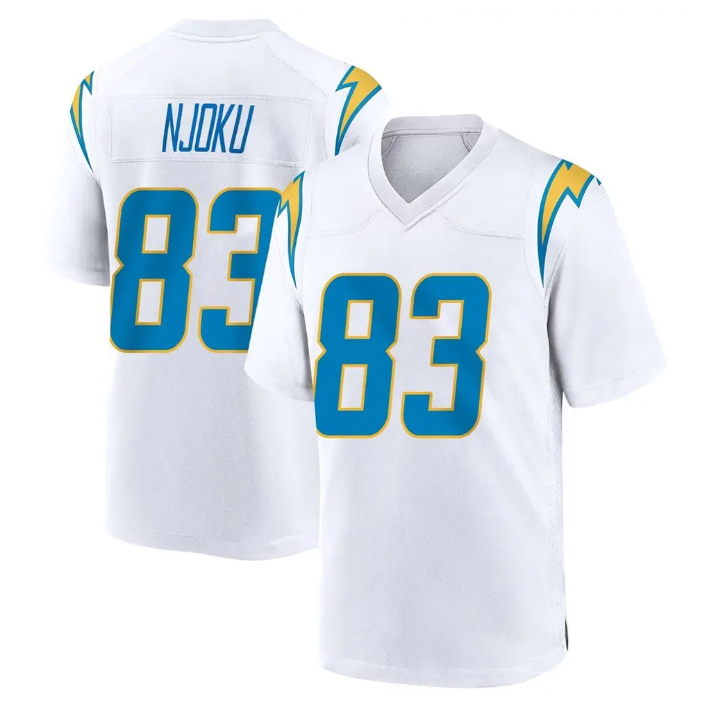 LA.Chargers #83 David Njoku Player White Home Game Stitched Jerseys