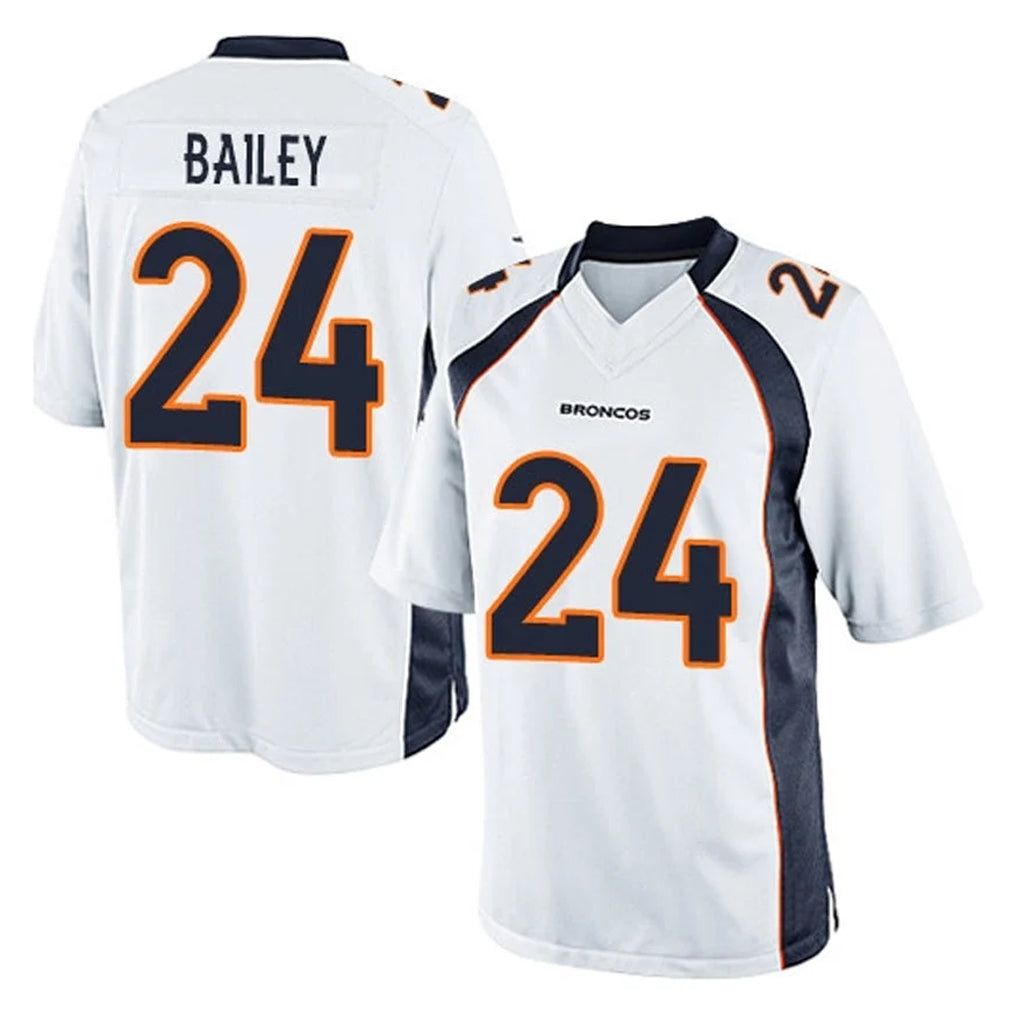 D.Broncos #24 Champ Bailey Player White Game Jdoa Stitched Jerseys