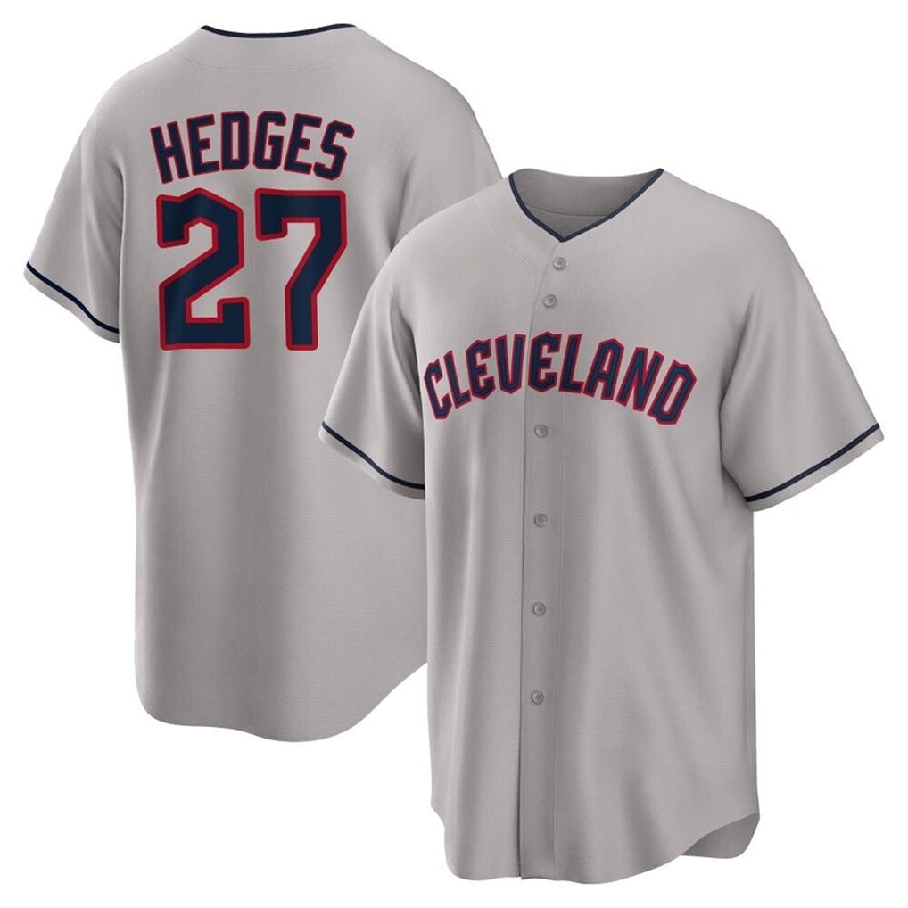 C.Guardians #27 Austin Hedges Player Gray Game Home Jdoa Stitched Jerseys