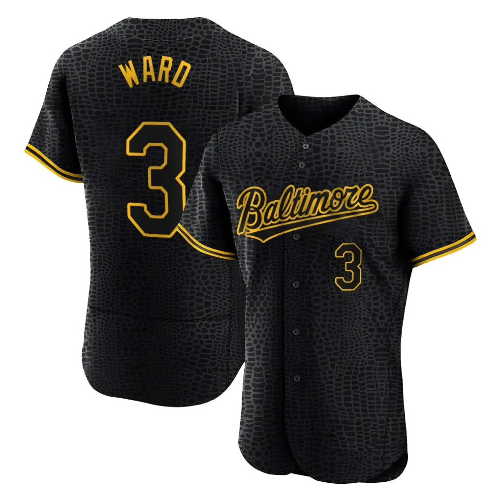B.Orioles #3 Taylor Ward Player Black Snake Skin City Limited Elite Home Jdoa Stitched Jerseys