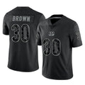 C.Bengals #30 Chase Brown Player Black Reflective Limited Game Jdoa Stitched Jerseys