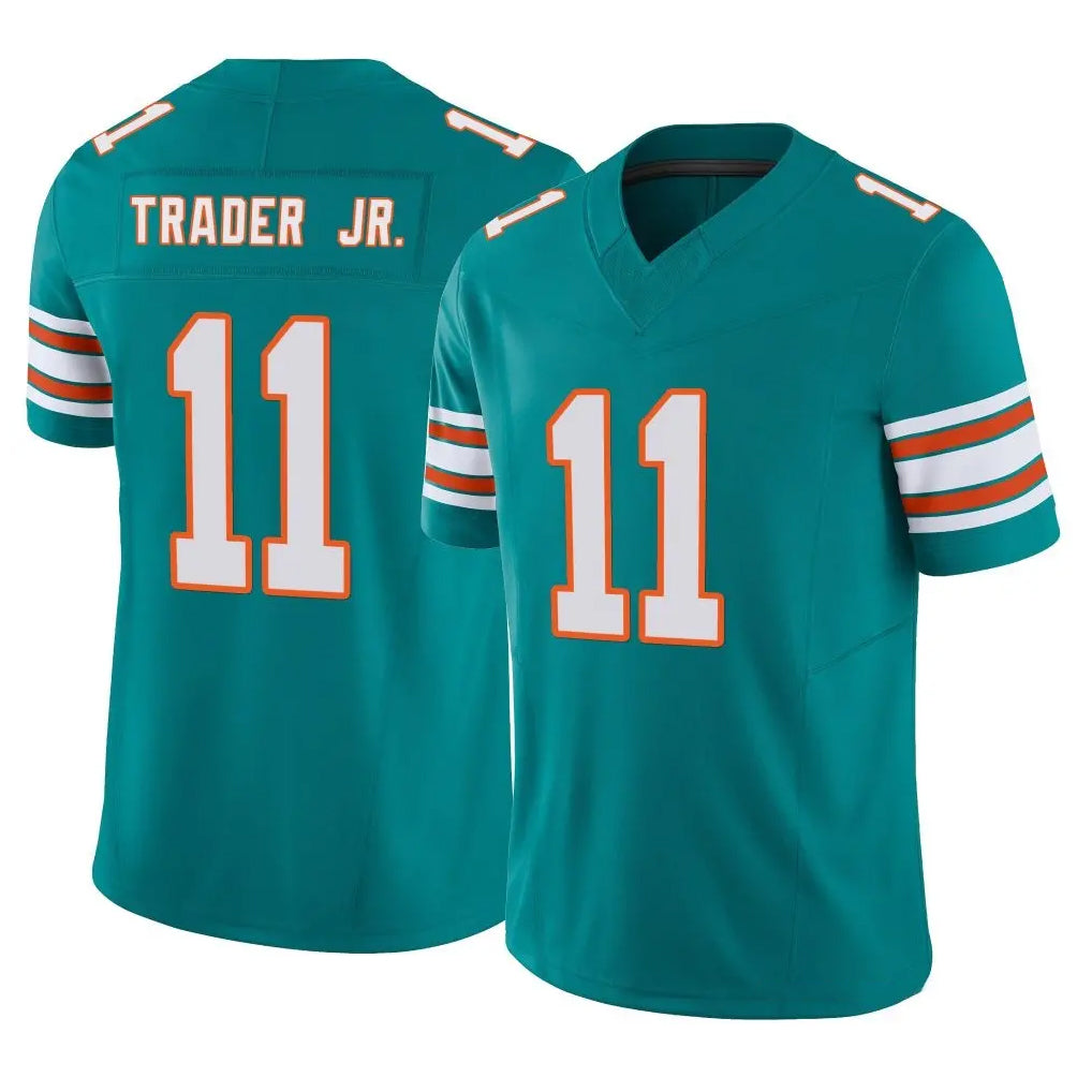 M.Dolphins #11 Dante Trader Jr. Player Aqua Limited Alternate Vapor F.U.S.E. Home Game Jdoa Stitched Jerseys