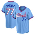 A.Braves #77 Joe Jimenez Player Powder Blue 2026 City Connect T-shirt Home Game Jdoa Stitched Jerseys