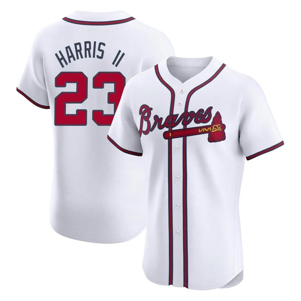 A.Braves #23 Michael Harris II Player White Limited Elite Home Game Jdoa Stitched Jerseys