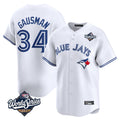 T.Blue Jays #34 Kevin Gausman Player White 2025 World Series Home Limited Jdoa Stitched Jerseys