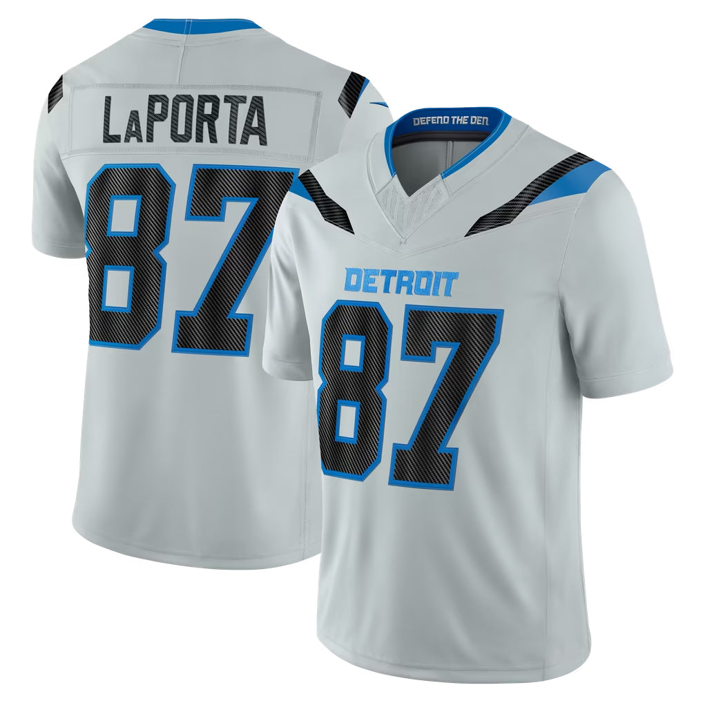 D.Lions #87 Sam LaPorta Player Silver Limited 2026 Rivalries Collection Home Game Jdoa Stitched Jerseys