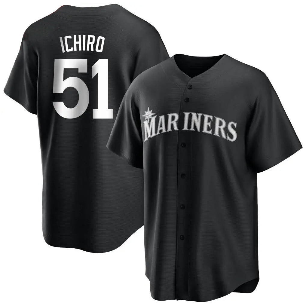 S.Mariners #51 Ichiro Suzuki Player Black Home Limited Jdoa Stitched Jerseys