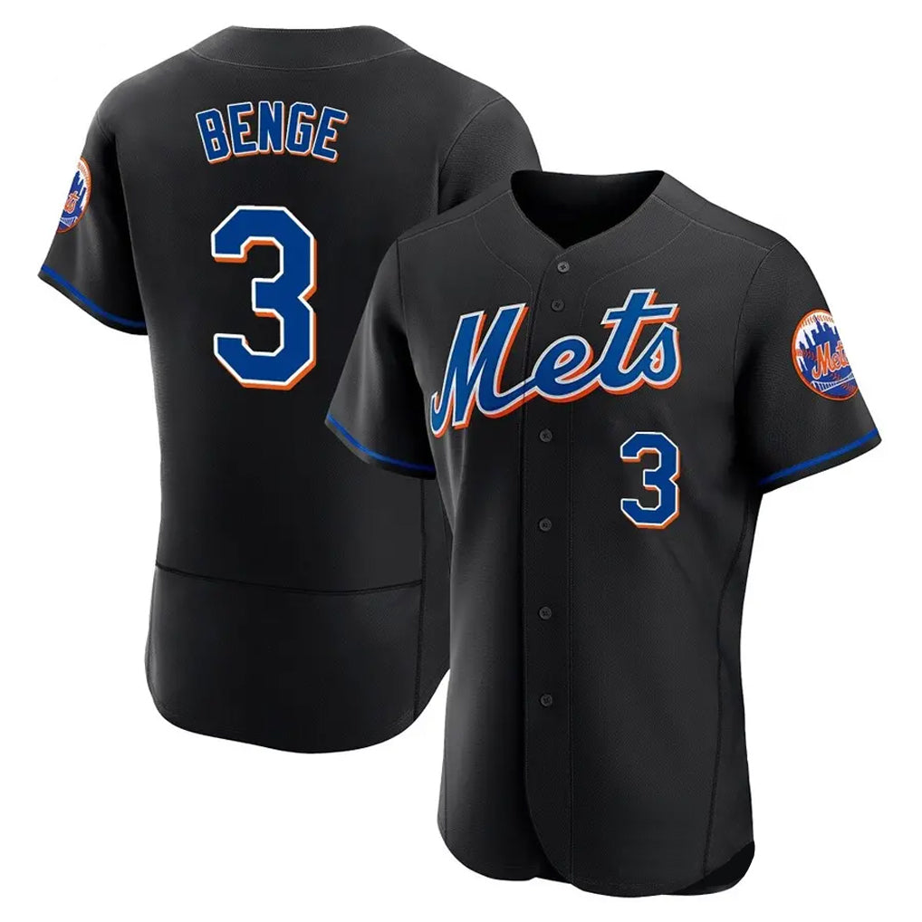 NY.Mets #3 Carson Benge Player Black Replica Home Limited Elite Jdoa Stitched Jerseys