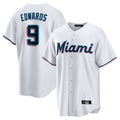 M.Marlins #9 Xavier Edwards Player White  Home Game Jdoa Stitched Jerseys