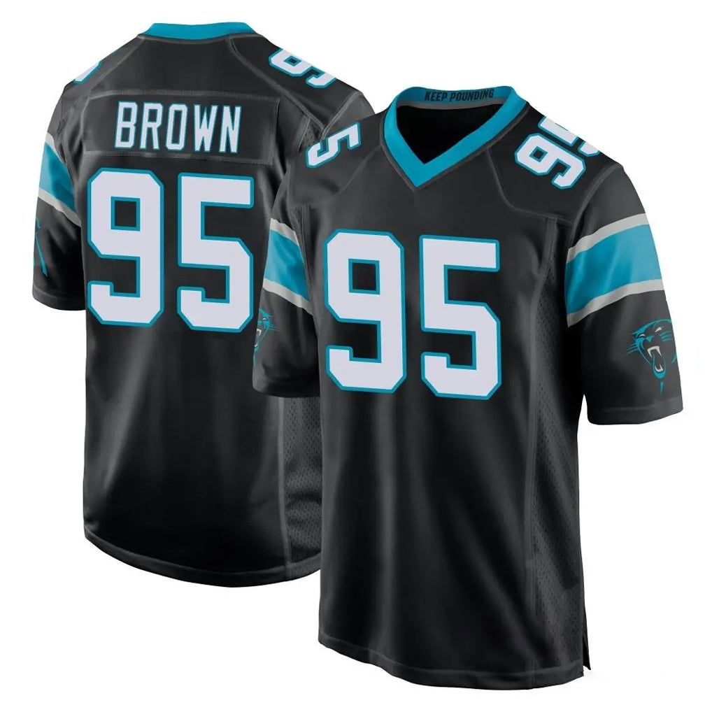 C.Panthers #95 Derrick Brown Player Black Game Jdoa Stitched Jerseys