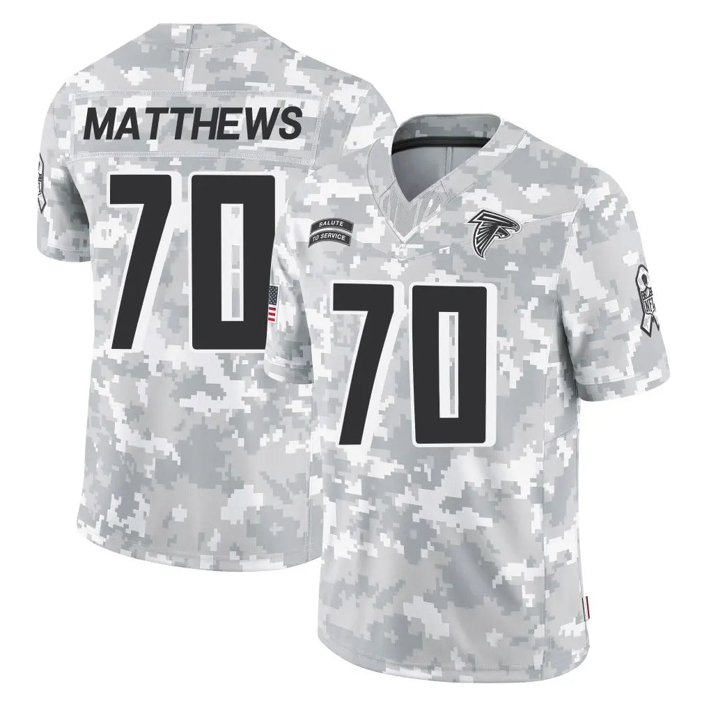 A.Falcons #70 Jake Matthews Player Arctic Camo Salute to Service Limited Jdoa Stitched Jerseys