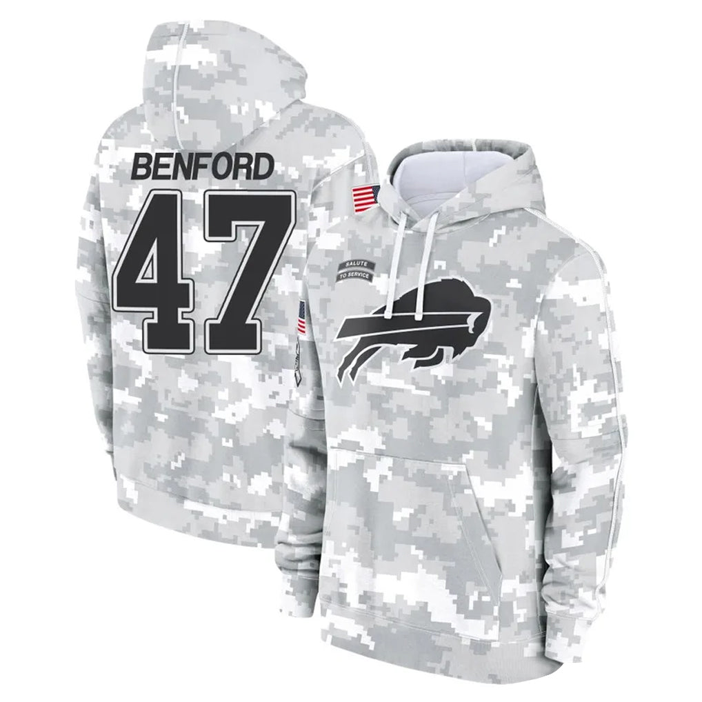 B.Bills #47 Christian Benford Player Arctic Camo Salute to Service Hoodies Limited Jdoa Stitched Jerseys