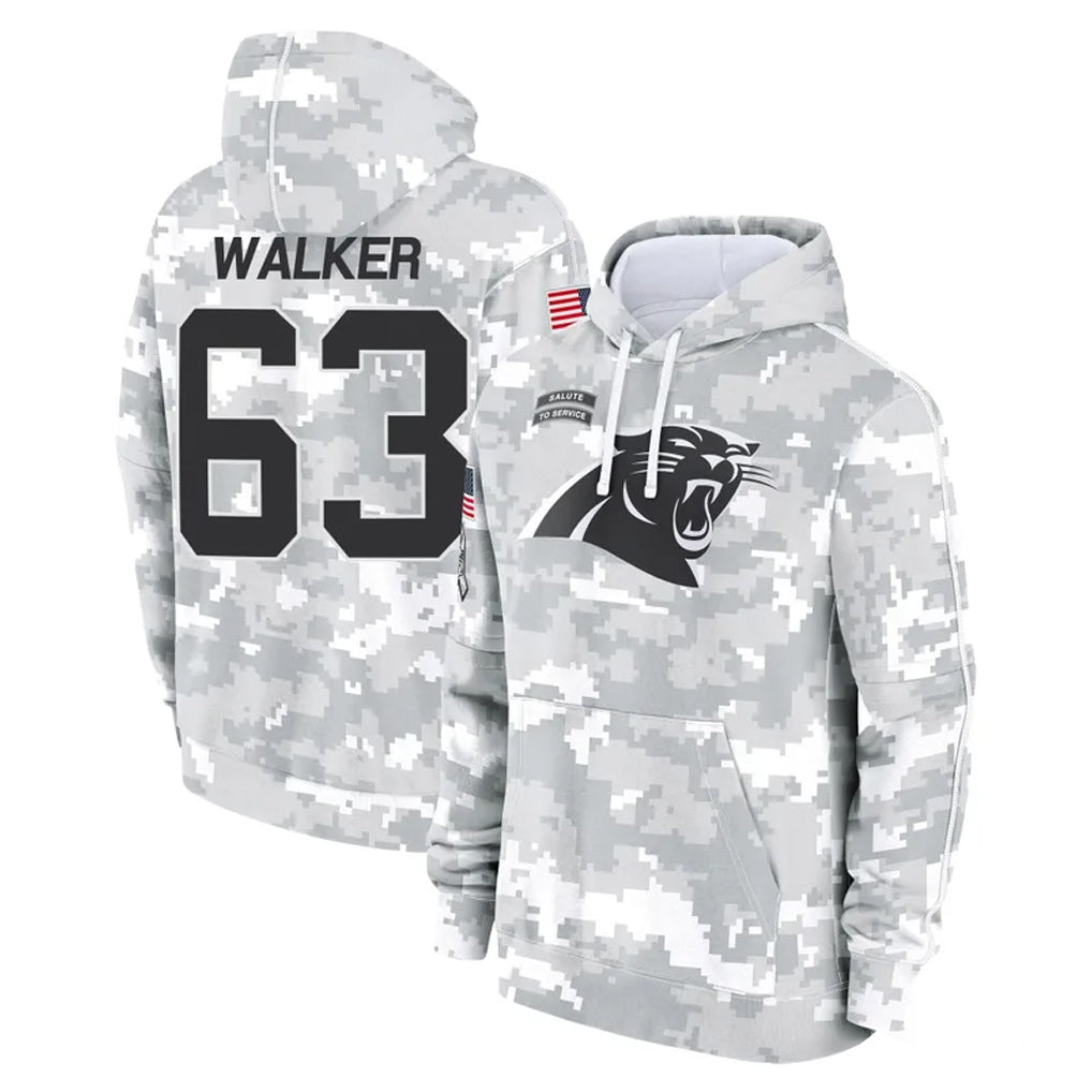 C.Panthers #63 Rasheed Walker Player Arctic Camo Salute to Service Pullover Hoodies Limited Game Jdoa Stitched Jerseys