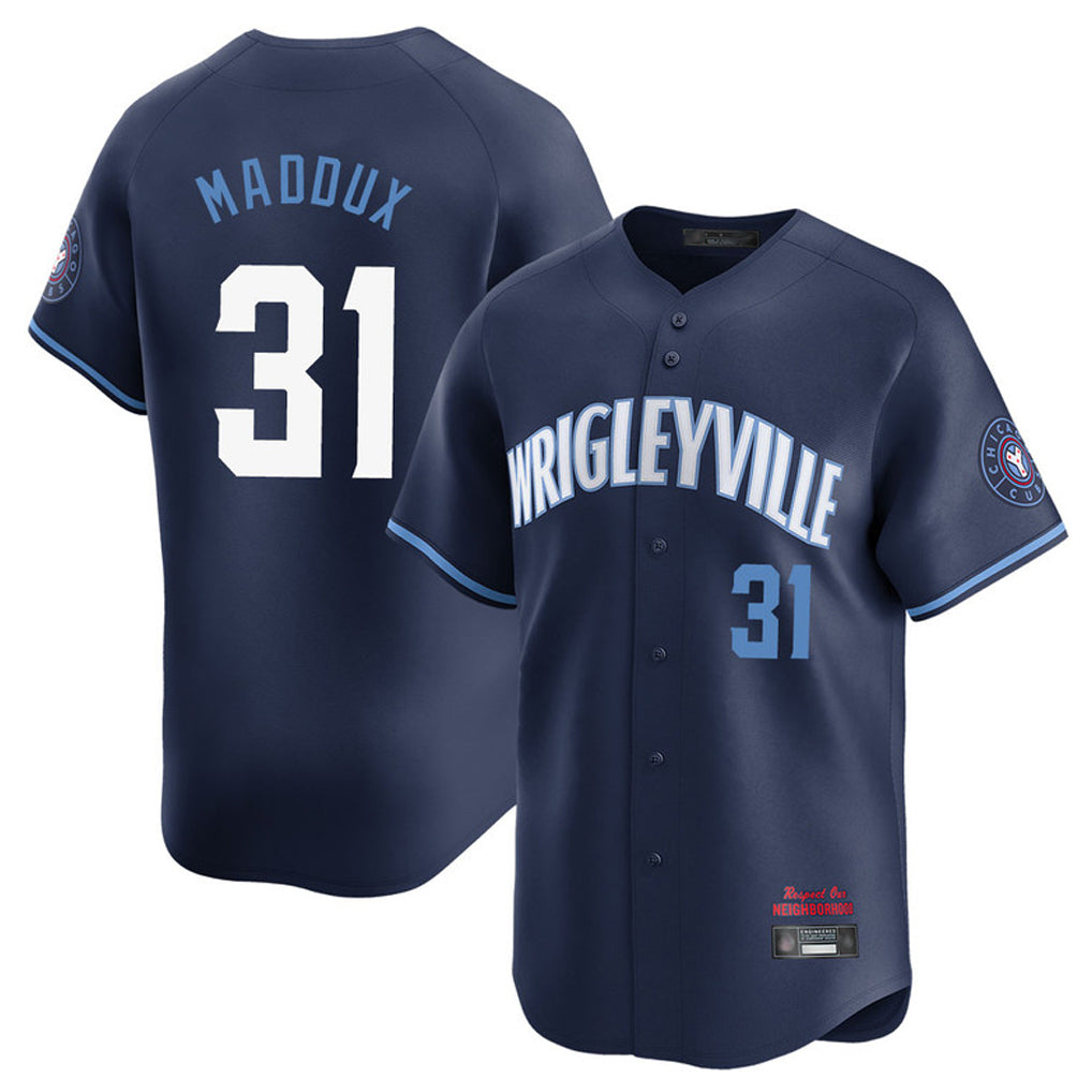 C.Cubs #31 Greg Maddux Player Navy City Connect Limited Home Jdoa Stitched Jerseys