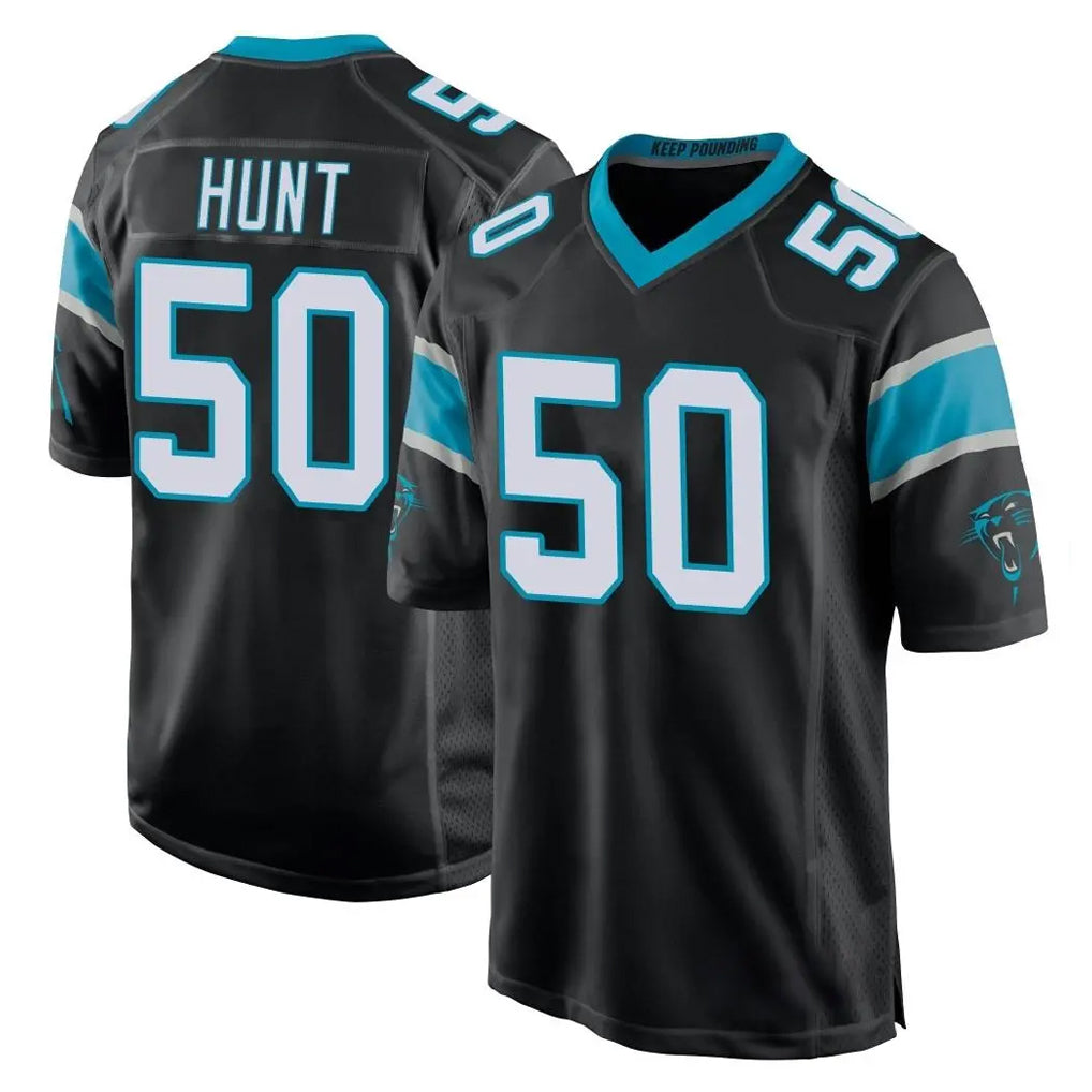 C.Panthers #50 Robert Hunt Player Black Game Jdoa Stitched Jerseys