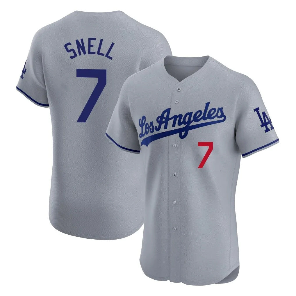 LA.Dodgers #7 Blake Snell Player Gray Limited Elite Home Jdoa Stitched Jerseys