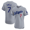 LA.Dodgers #7 Blake Snell Player Gray Limited Elite Home Jdoa Stitched Jerseys