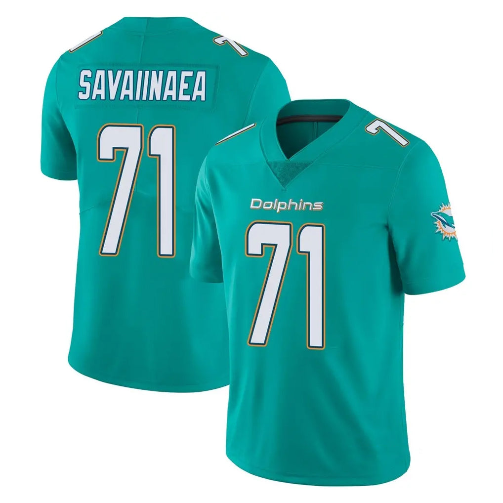 M.Dolphins #71 Jonah Savaiinaea Player Aqua Limited Vapor Untouchable Home Game Jdoa Stitched Jerseys