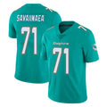 M.Dolphins #71 Jonah Savaiinaea Player Aqua Limited Vapor Untouchable Home Game Jdoa Stitched Jerseys