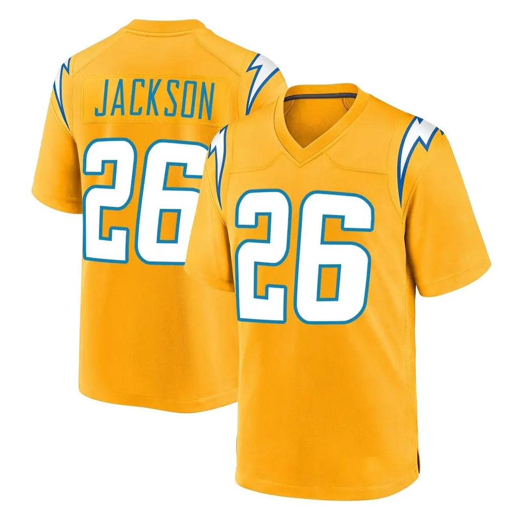 LA.Chargers #26 Donte Jackson Player Gold Home Game Stitched Jerseys