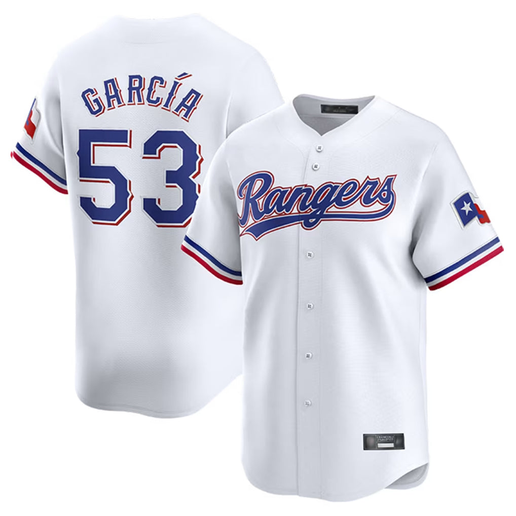 T.Rangers #53 Adolis Garcia Player White Home Limited Jdoa Stitched Jerseys
