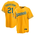 Athletics #21 Tyler Soderstrom Player Gold Home Game Jdoa Stitched Jerseys
