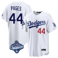 LA.Dodgers #44 Andy Pages Player White World Series Meet Home Game Jdoa Stitched Jerseys