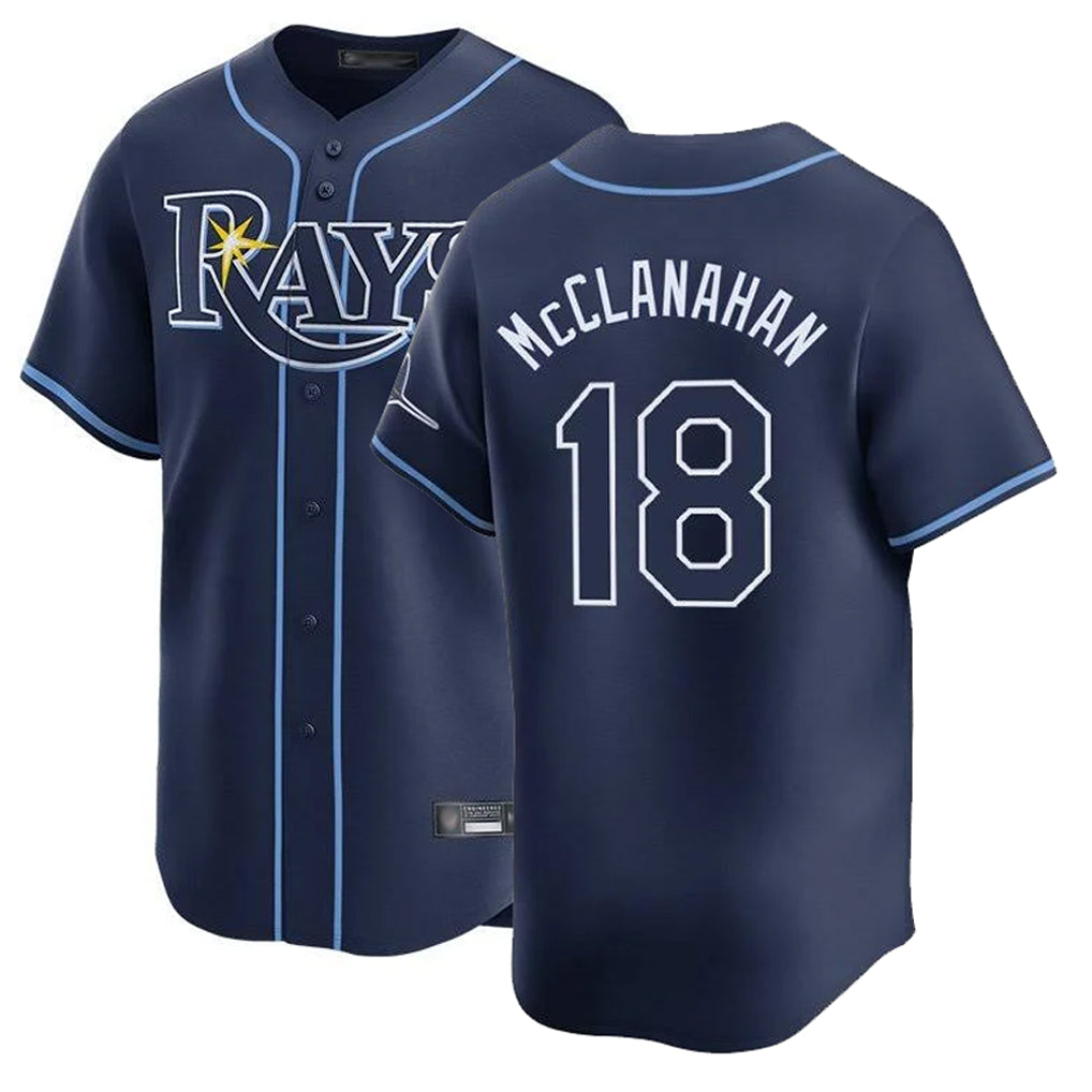 T.Bay Rays #18 Shane McClanahan Player Navy Home Limited Jdoa Stitched Jerseys