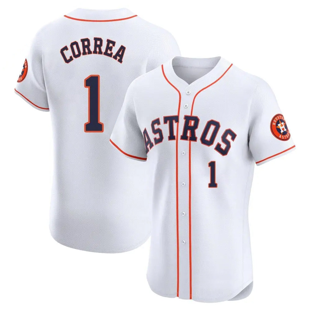 H.Astros #1 Carlos Correa Player White Limited Elite Home Jdoa Stitched Jerseys