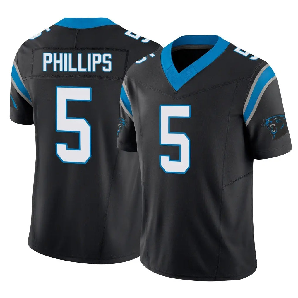 C.Panthers #5 Jaelan Phillips Player Black Vapor F.U.S.E. Limited Home Game Jdoa Stitched Jerseys