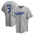 LA.Dodgers #7 Blake Snell Player Gray Road Game Jdoa Stitched Jerseys