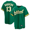 Athletics #13 Luis Barrera Player Kelly Green Home Game Jdoa Stitched Jerseys