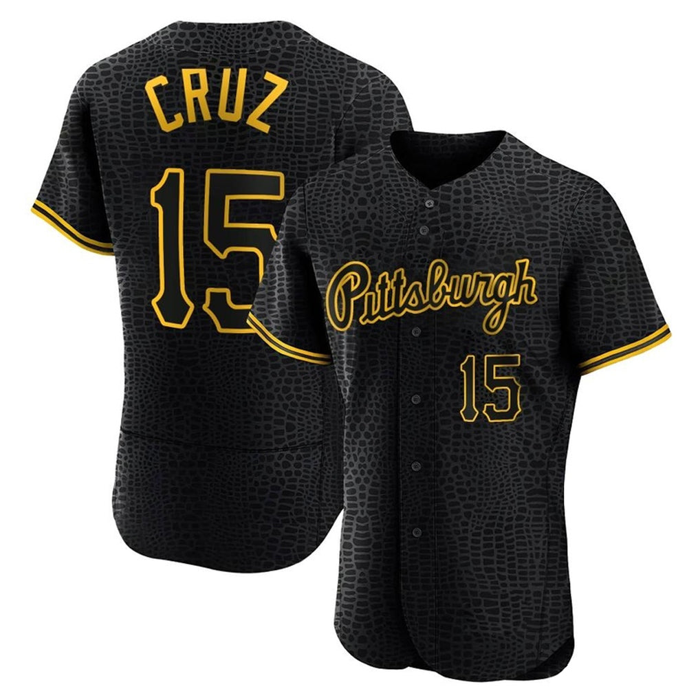 P.Pirates #15 Oneil Cruz Player Black Snake Skin City Home Limited Elite Jdoa Stitched Jerseys