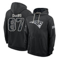 NE.Patriots #87 Romeo Doubs Player 2026 Black Logo Pullover Hoodies Limited Game Jdoa Stitched Jerseys