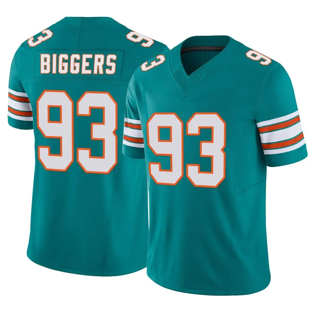M.Dolphins #93 Zeek Biggers Player Aqua Limited Alternate Vapor F.U.S.E. Home Game Jdoa Stitched Jerseys