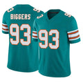 M.Dolphins #93 Zeek Biggers Player Aqua Limited Alternate Vapor F.U.S.E. Home Game Jdoa Stitched Jerseys