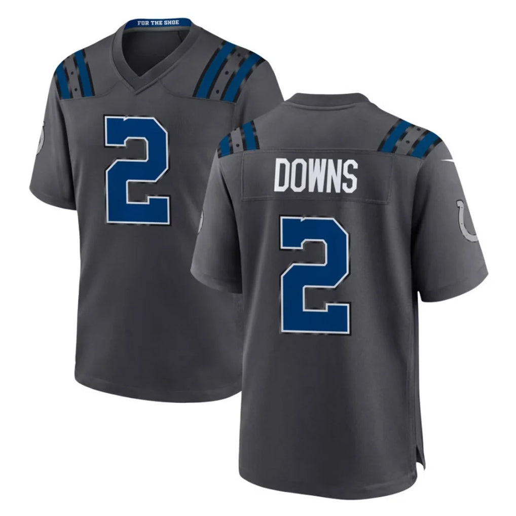 IN.Colts #2 Josh Downs Player Anthracite 2026 Rivalries Collection Home Game Hdoa Stitched Jerseys
