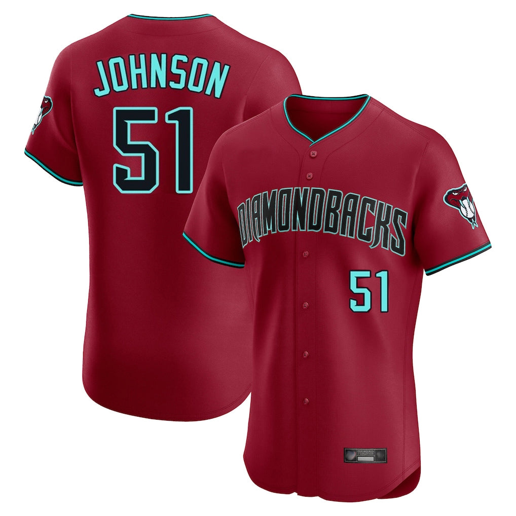 A.Diamondbacks #51 Randy Johnson Player Red Limited Elite Home Game Jdoa Stitched Jerseys