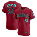 A.Diamondbacks #51 Randy Johnson Player Red Limited Elite Home Game Jdoa Stitched Jerseys